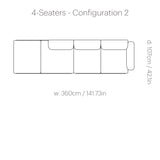 In Situ Modular Sofa: 4 Seater + Configuration 2