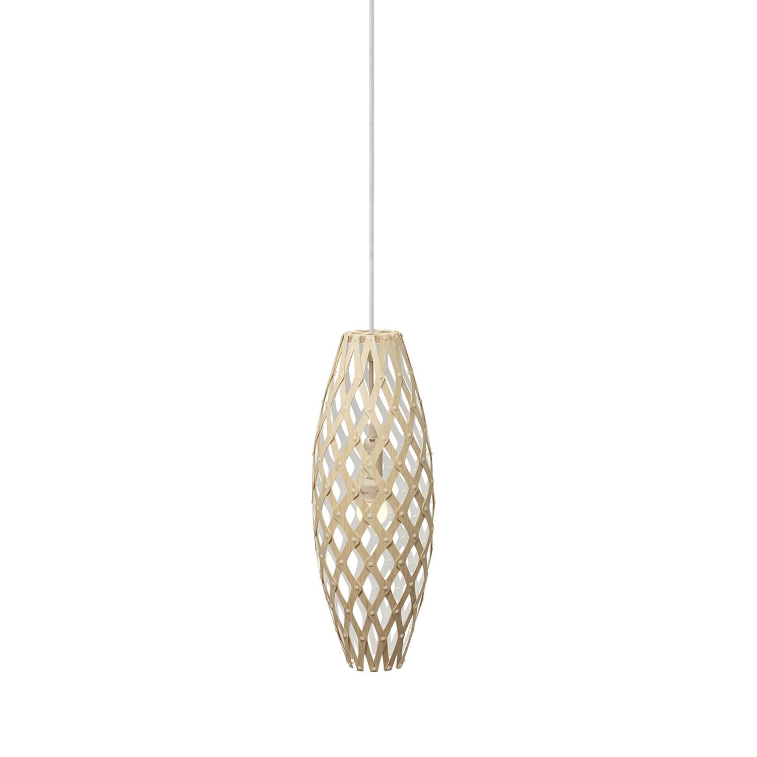 Hinaki Pendant Light: Small + Bamboo + White