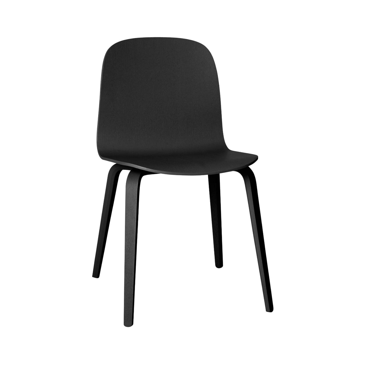 Visu Chair: Wood Base + Black