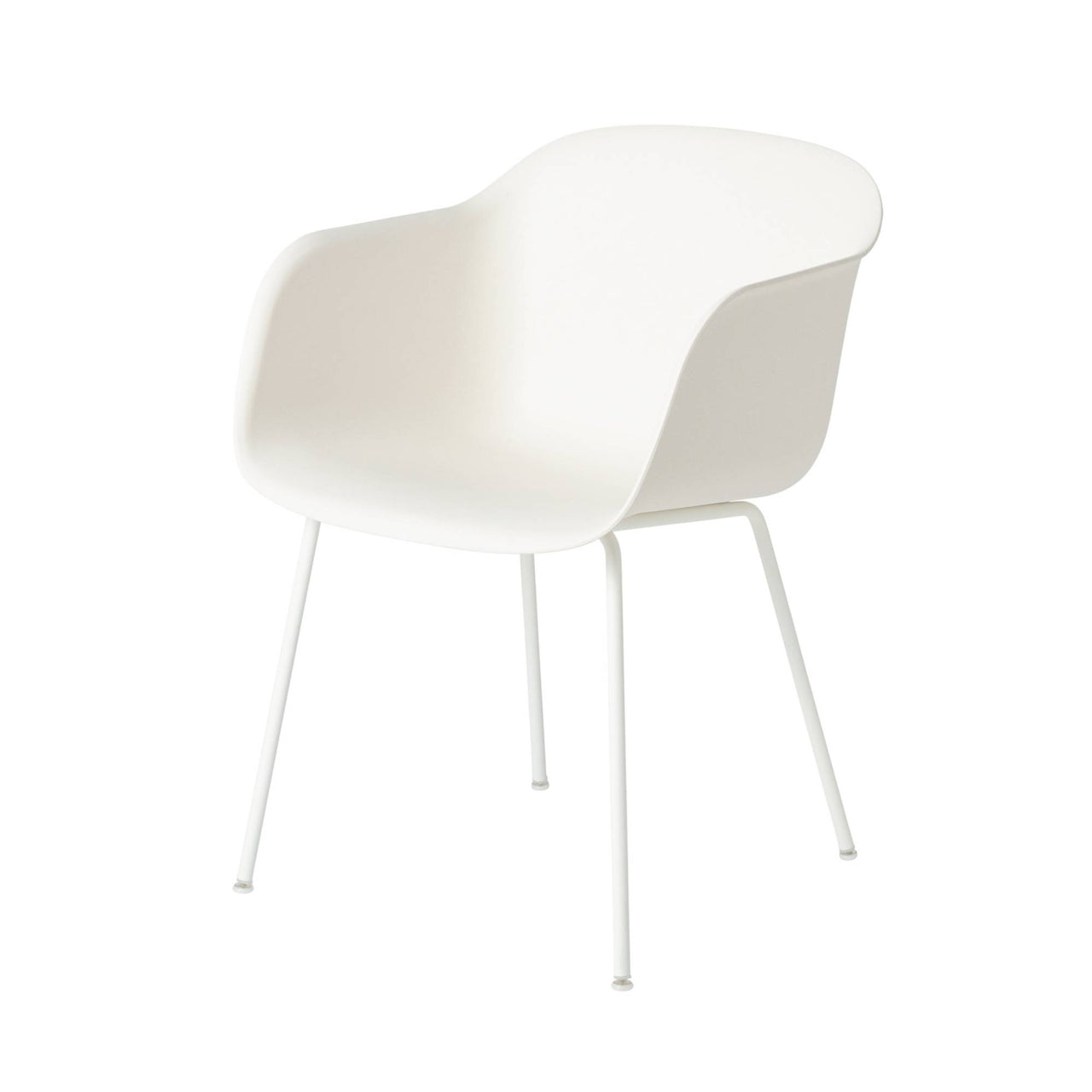 Fiber Armchair: Tube Base + Natural White + White