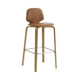 My Chair Bar + Counter Stool: Wood Base + Front Upholstered + Bar + Oak