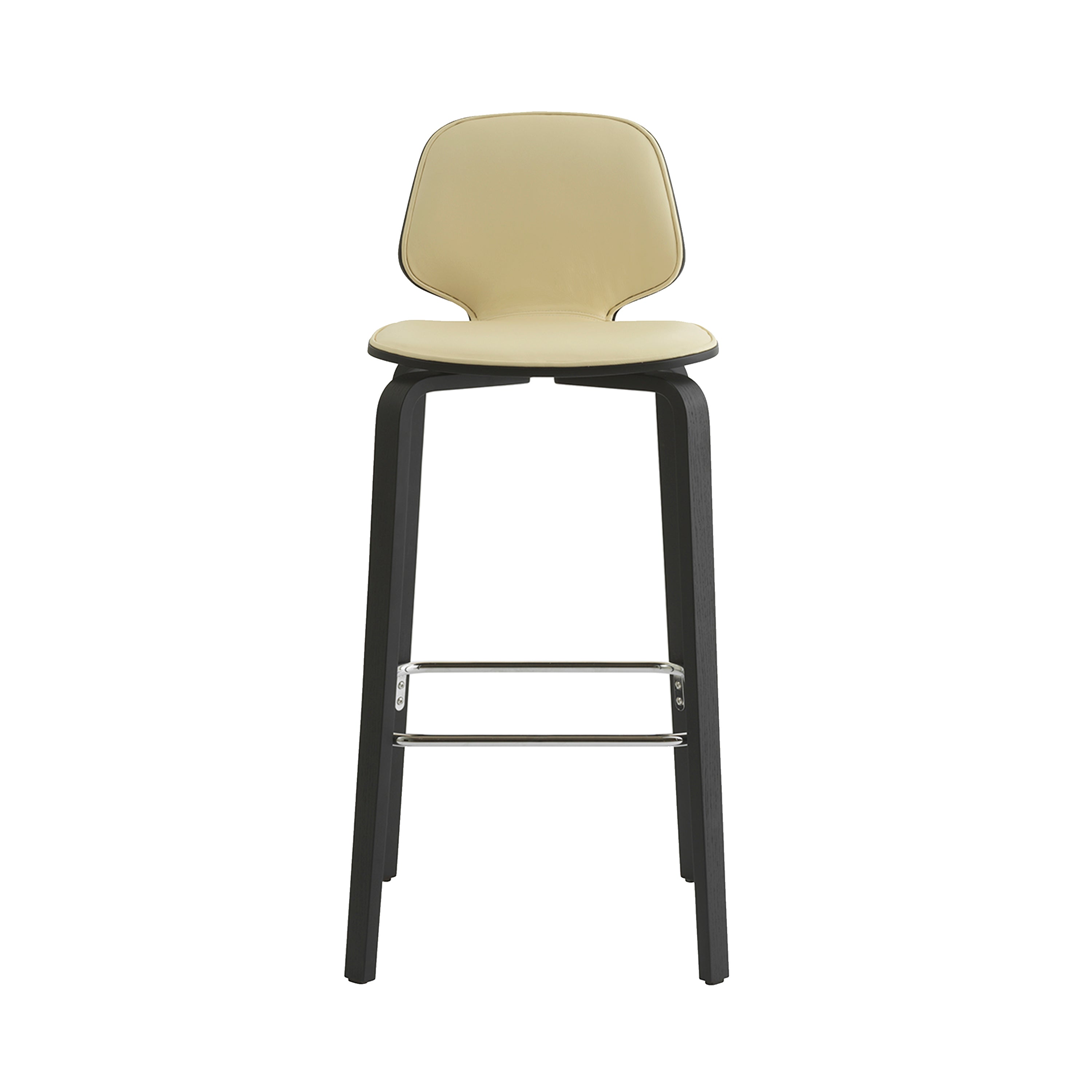 My Chair Bar + Counter Stool: Wood Front Upholstered + Bar + Black