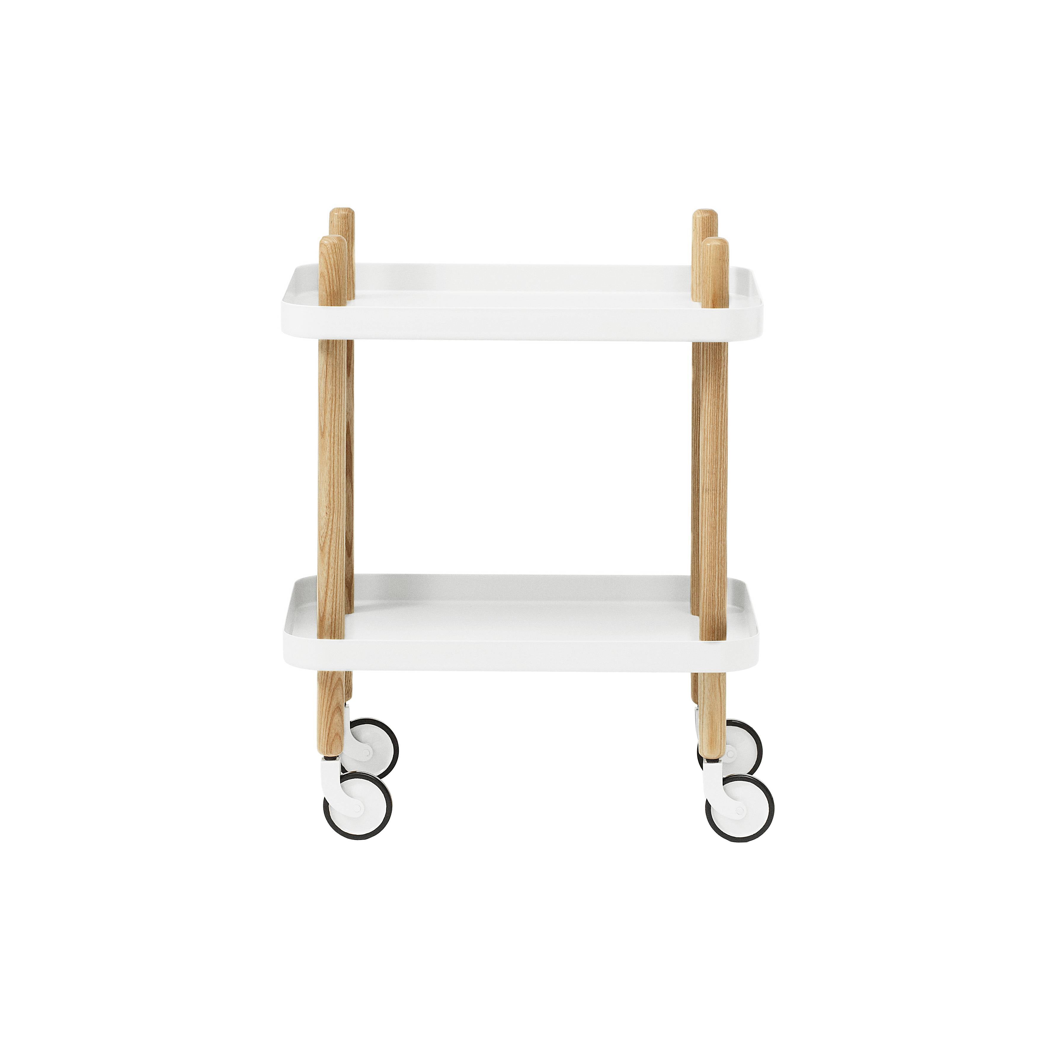 Block Table Cart: White + Ash