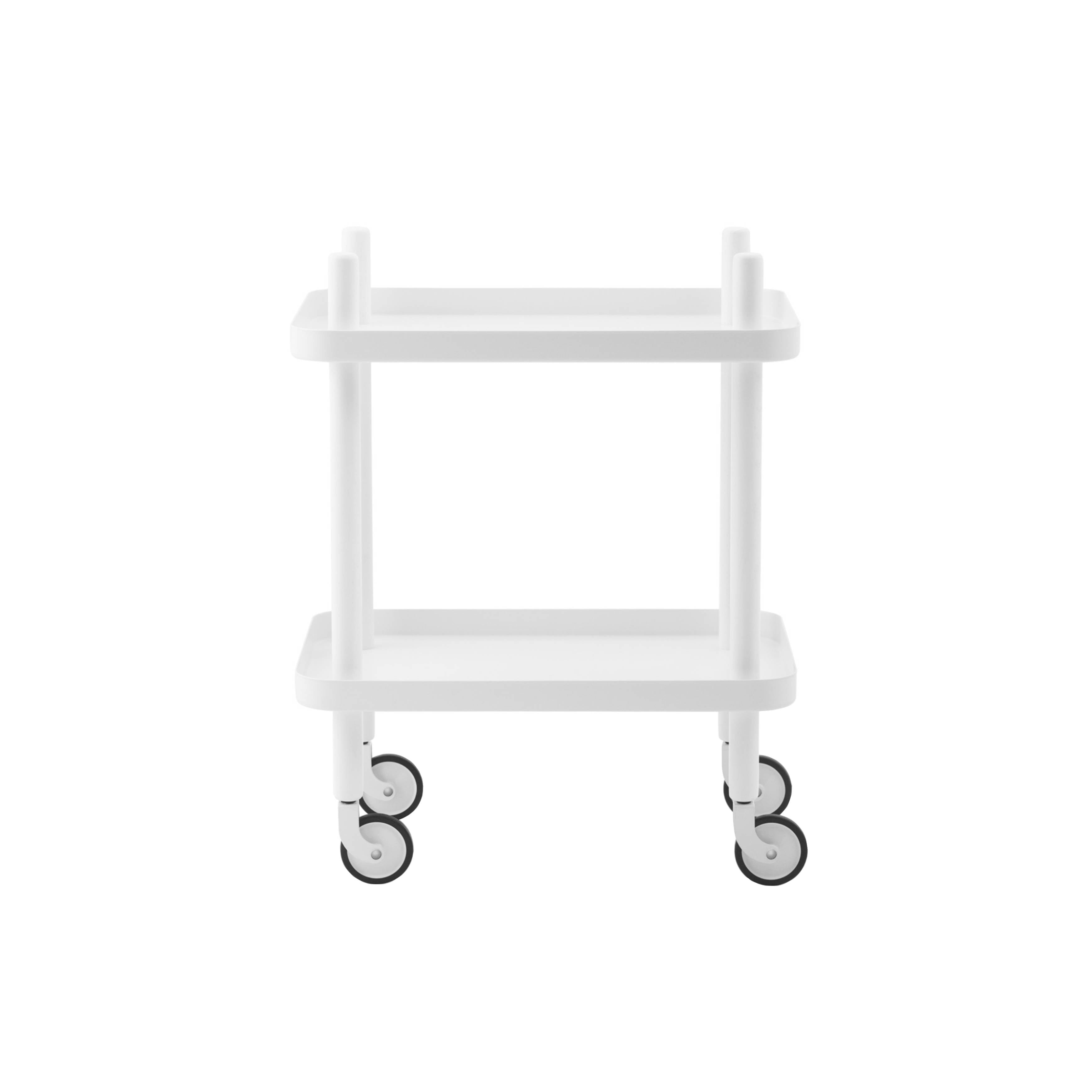 Block Table Cart: White + White