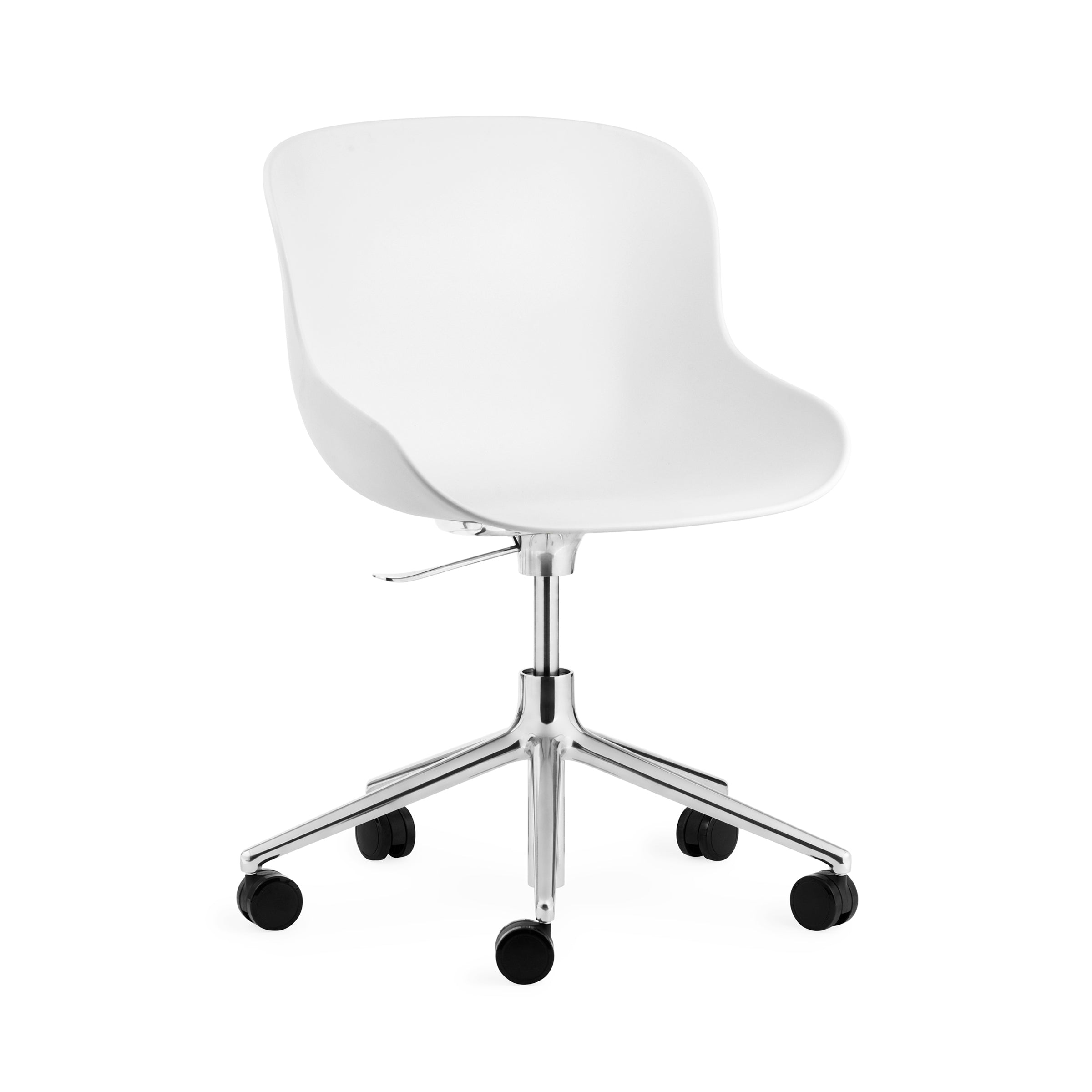 Hyg 5W Swivel Chair: Gaslift + Aluminum + White