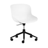 Hyg 5W Swivel Chair: Gaslift + Black Aluminum + White