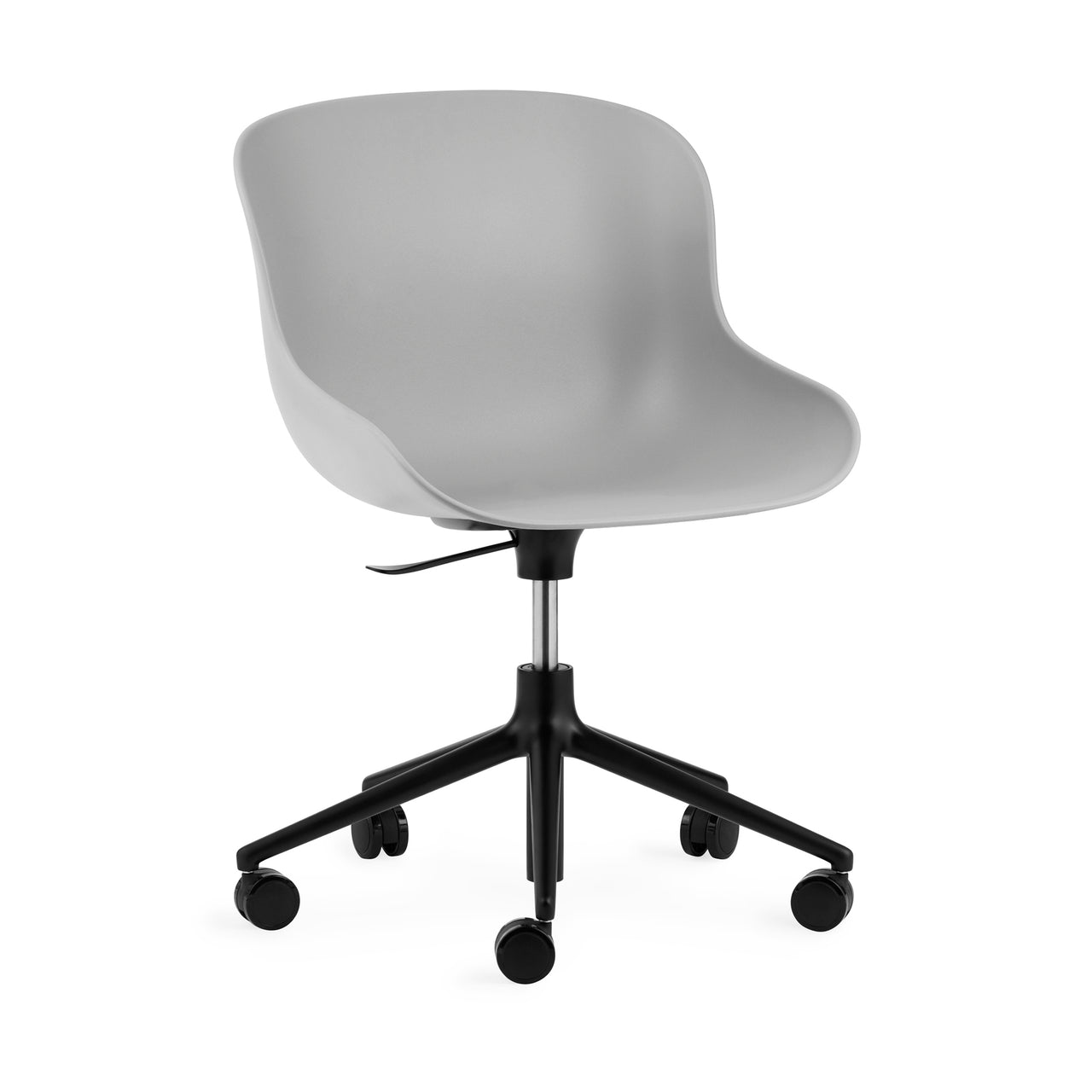 Hyg 5W Swivel Chair: Gaslift + Black Aluminum + Grey