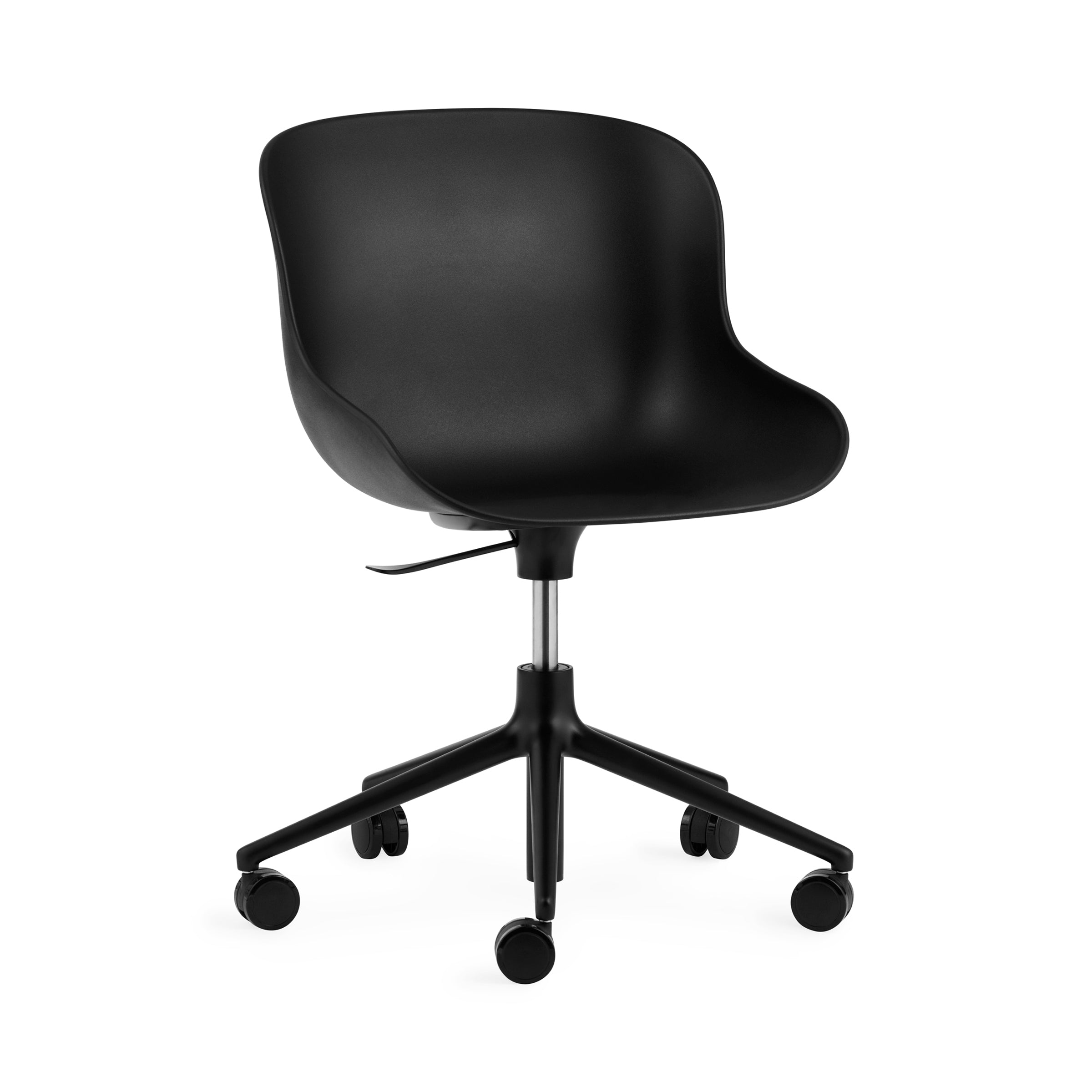 Hyg 5W Swivel Chair: Gaslift + Black Aluminum + Black