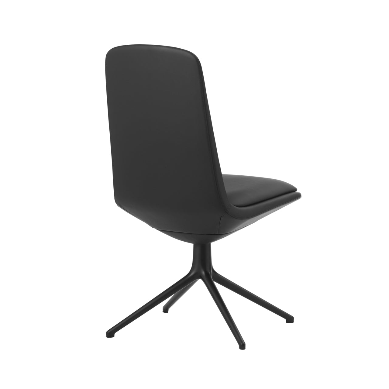 Off Chair 4 Legs with Cushion: Low + Without Arm + Black Aluminum