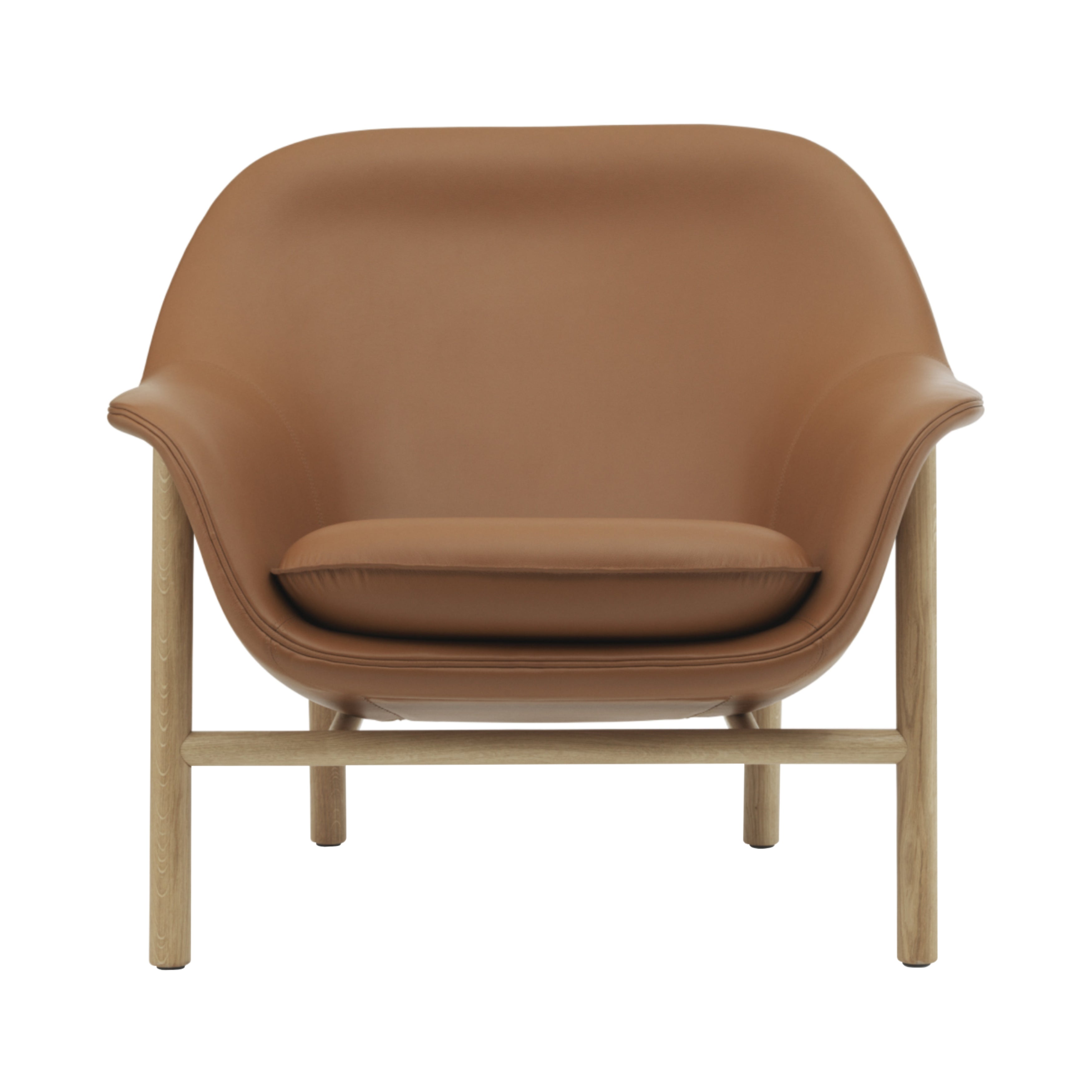Drape Lounge Chair: Low + Wood Base + Oak