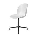 Beetle Meeting Chair: 4-Star Swivel Base + Alabaster White + Black Matt + Plastic Glides