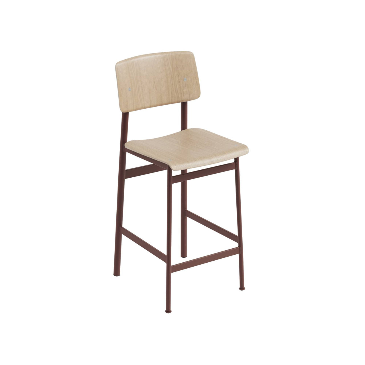 Loft Bar + Counter Stool: Counter + Deep Red + Oak