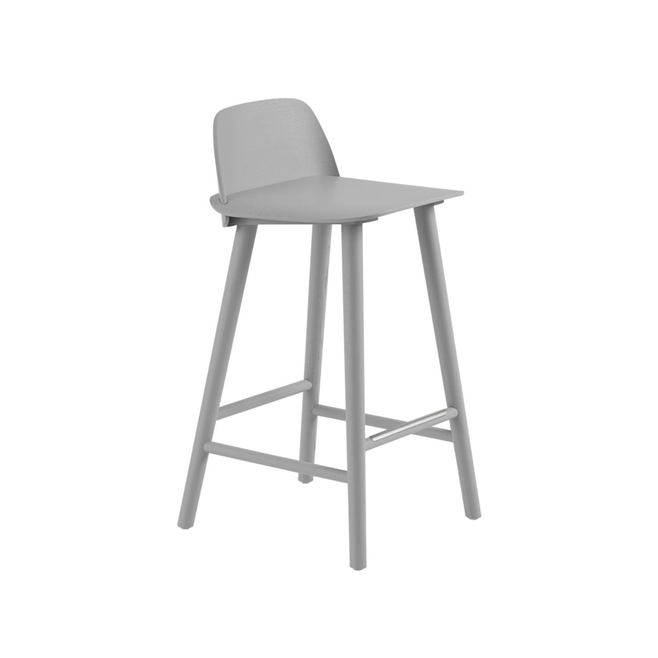 Nerd Bar + Counter Stool: Steel Footrest + Counter + Grey