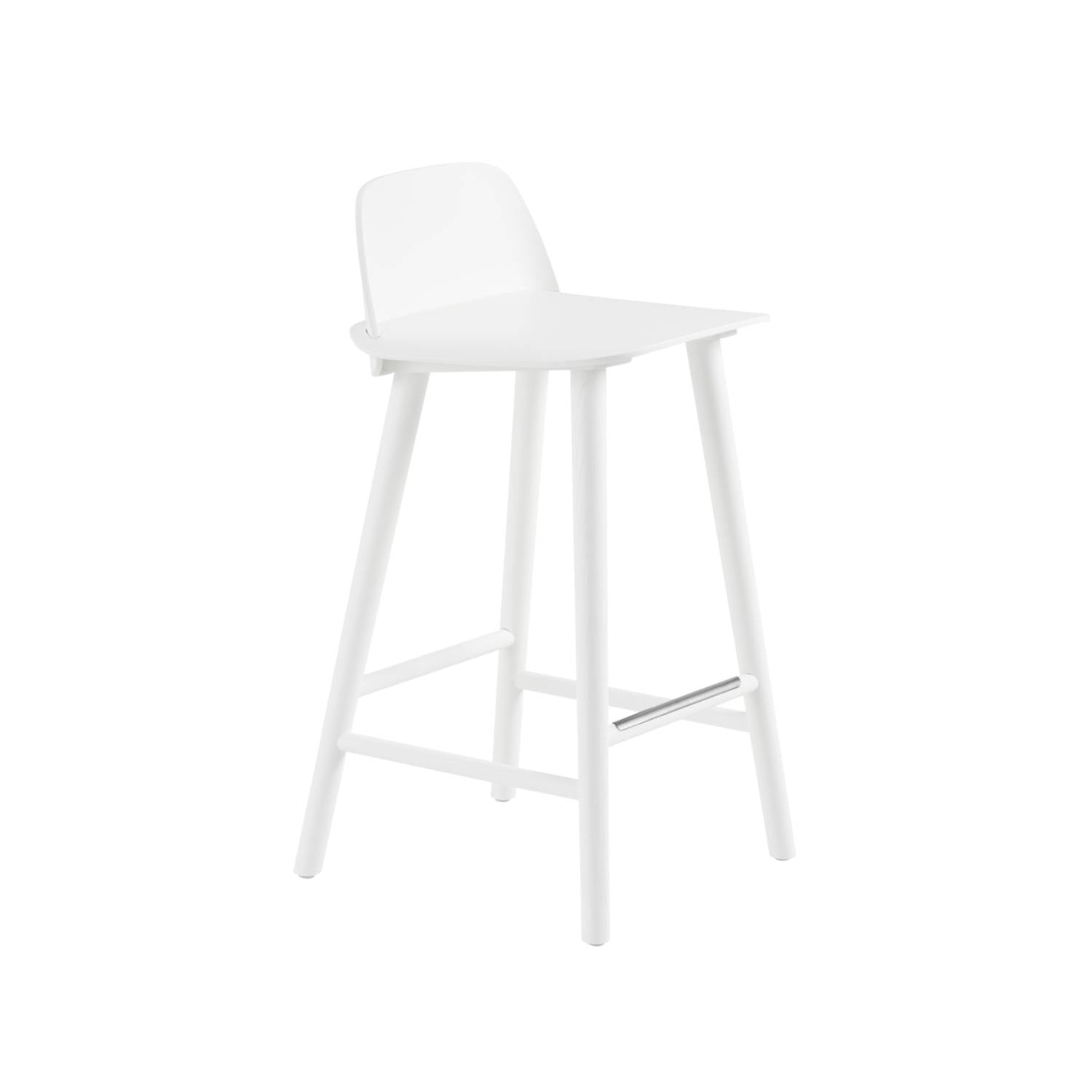 Nerd Bar + Counter Stool: Steel Footrest + Counter + White