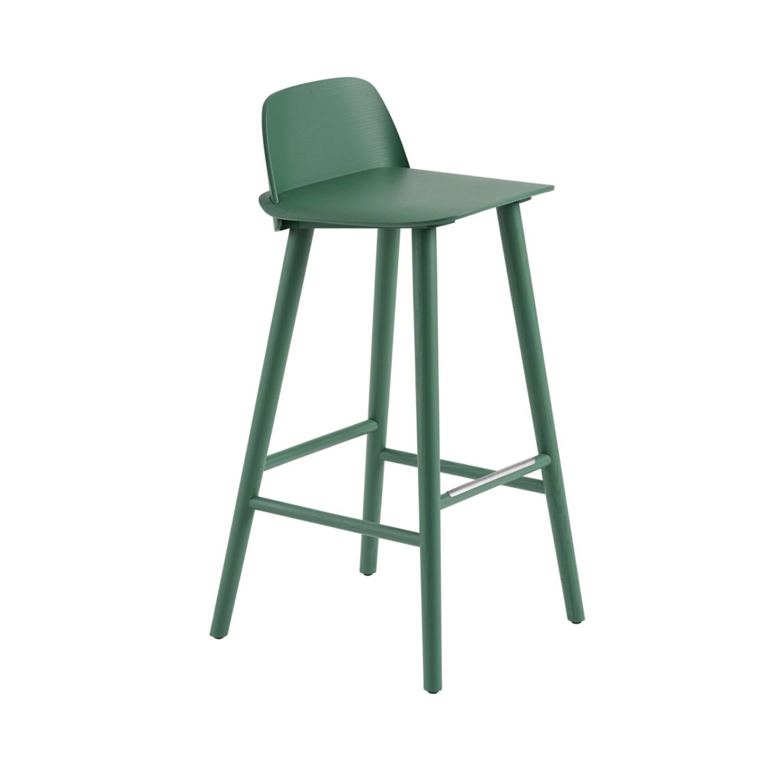 Nerd Bar + Counter Stool: Steel Footrest + Bar + Green