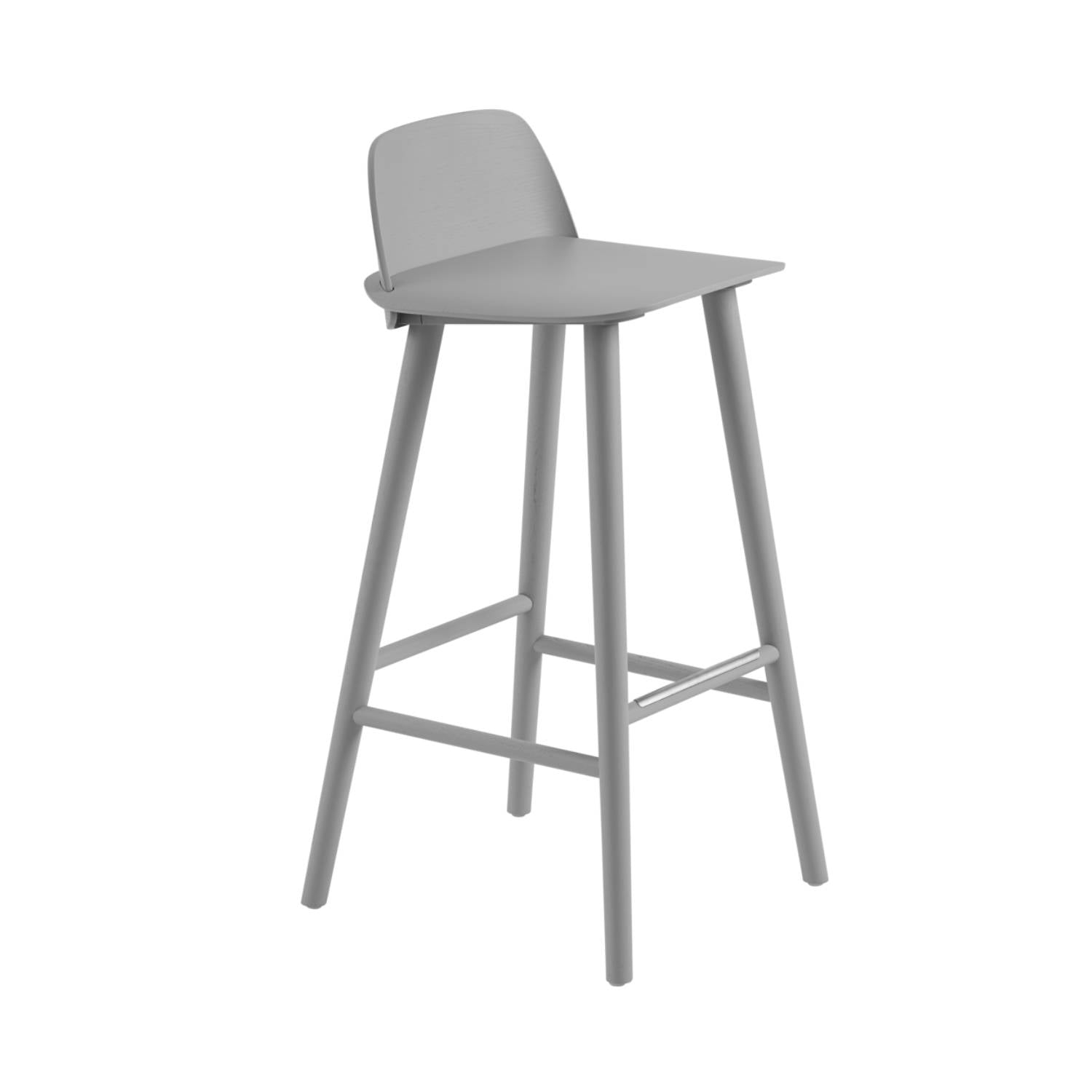 Nerd Bar + Counter Stool: Steel Footrest + Bar + Grey