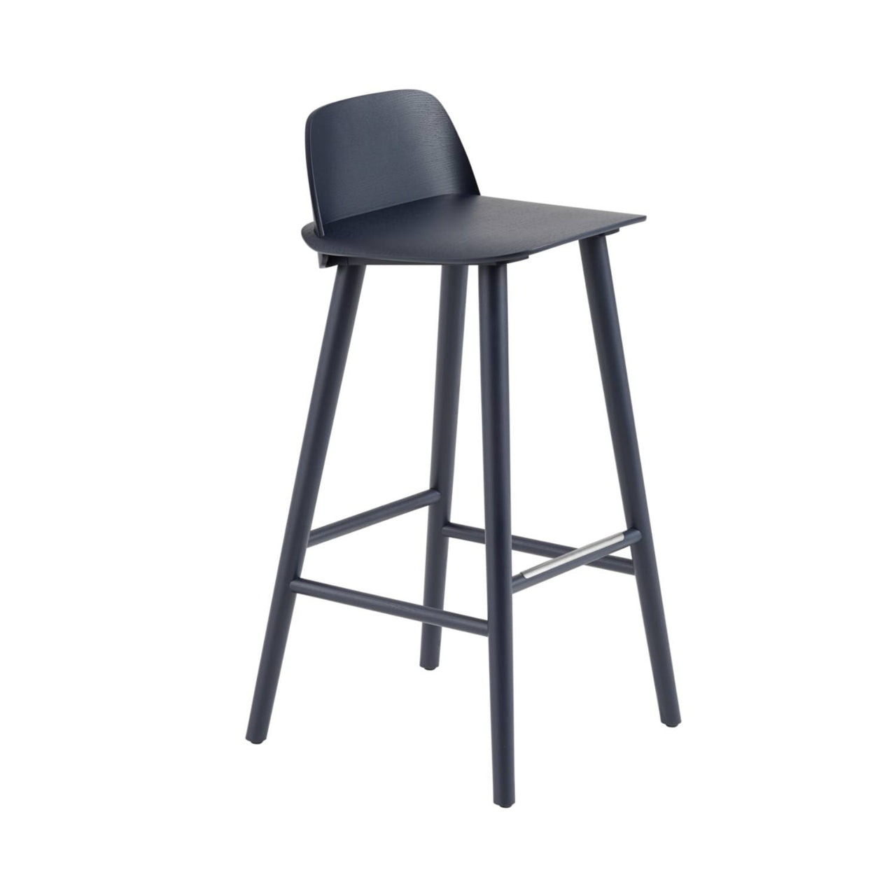 Nerd Bar + Counter Stool: Steel Footrest + Bar + Midnigt Blue