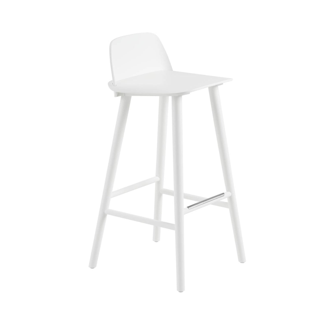 Nerd Bar + Counter Stool: Steel Footrest + Bar + White