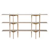 Primo Shelving System: Low (2/3) + Ash + Brass