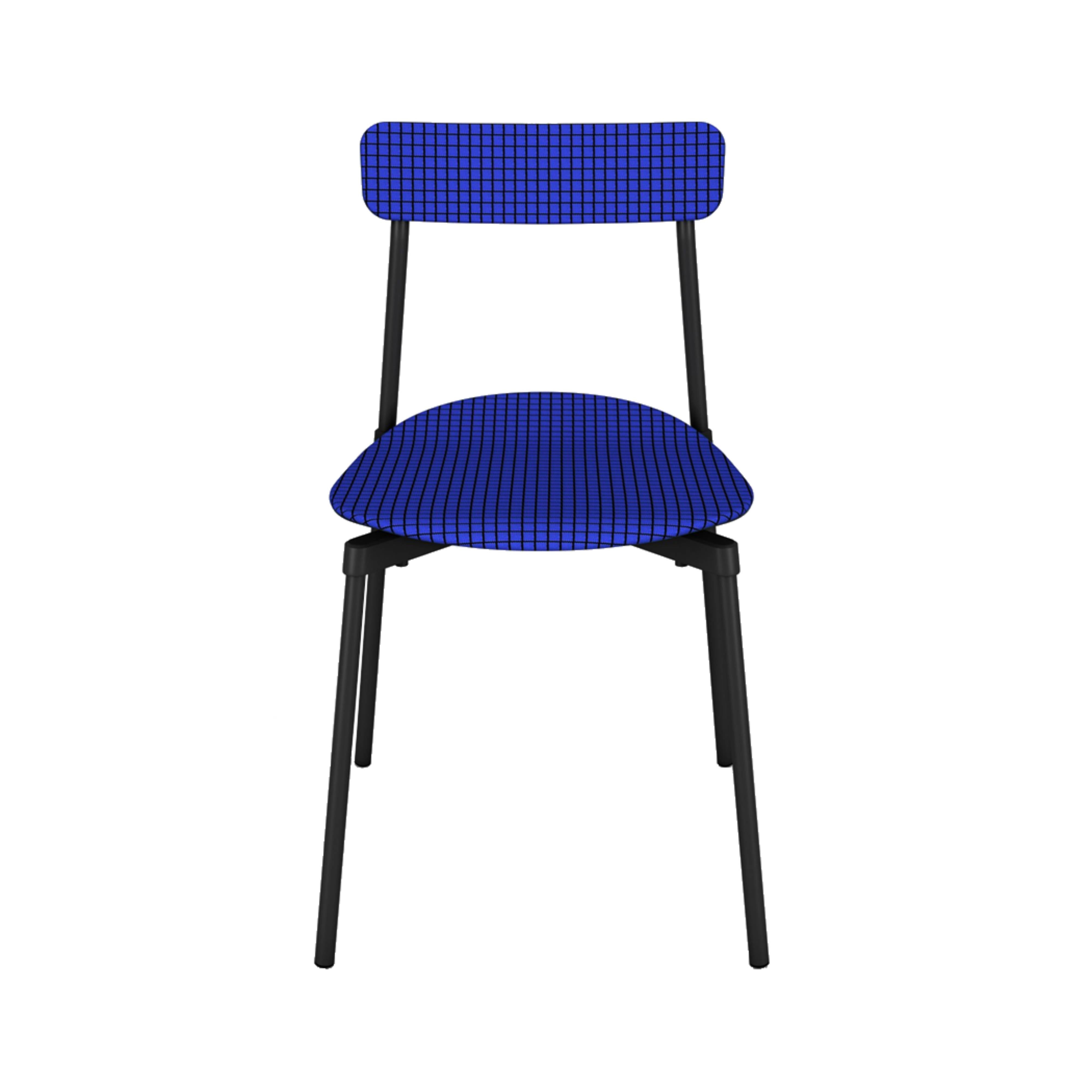 Fromme Soft Chair: Blue + Black Line