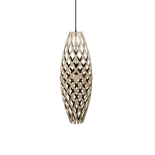 Hinaki Pendant Light: Medium + Bamboo + Black + Black