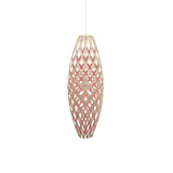 Hinaki Pendant Light: Medium + Bamboo + Pink + White