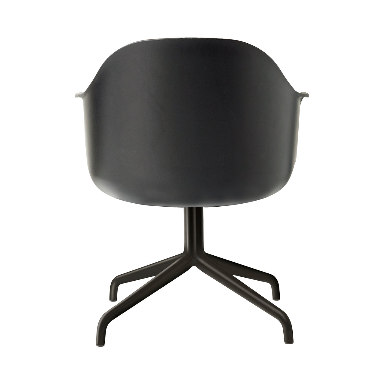 Harbour Dining Chair: Star Base + Return + Black Steel + Black