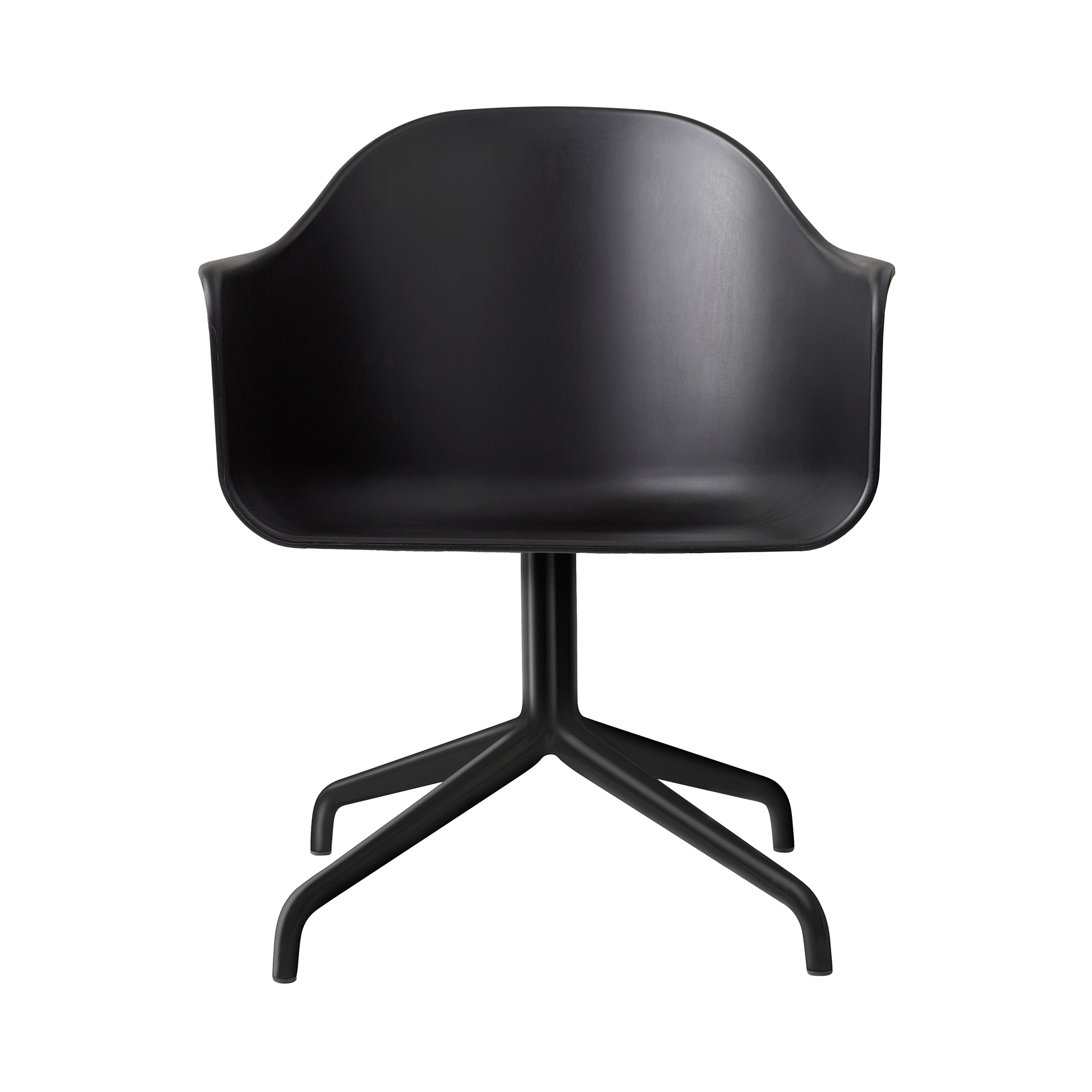 Harbour Dining Chair: Star Base + Return + Black Steel + Black
