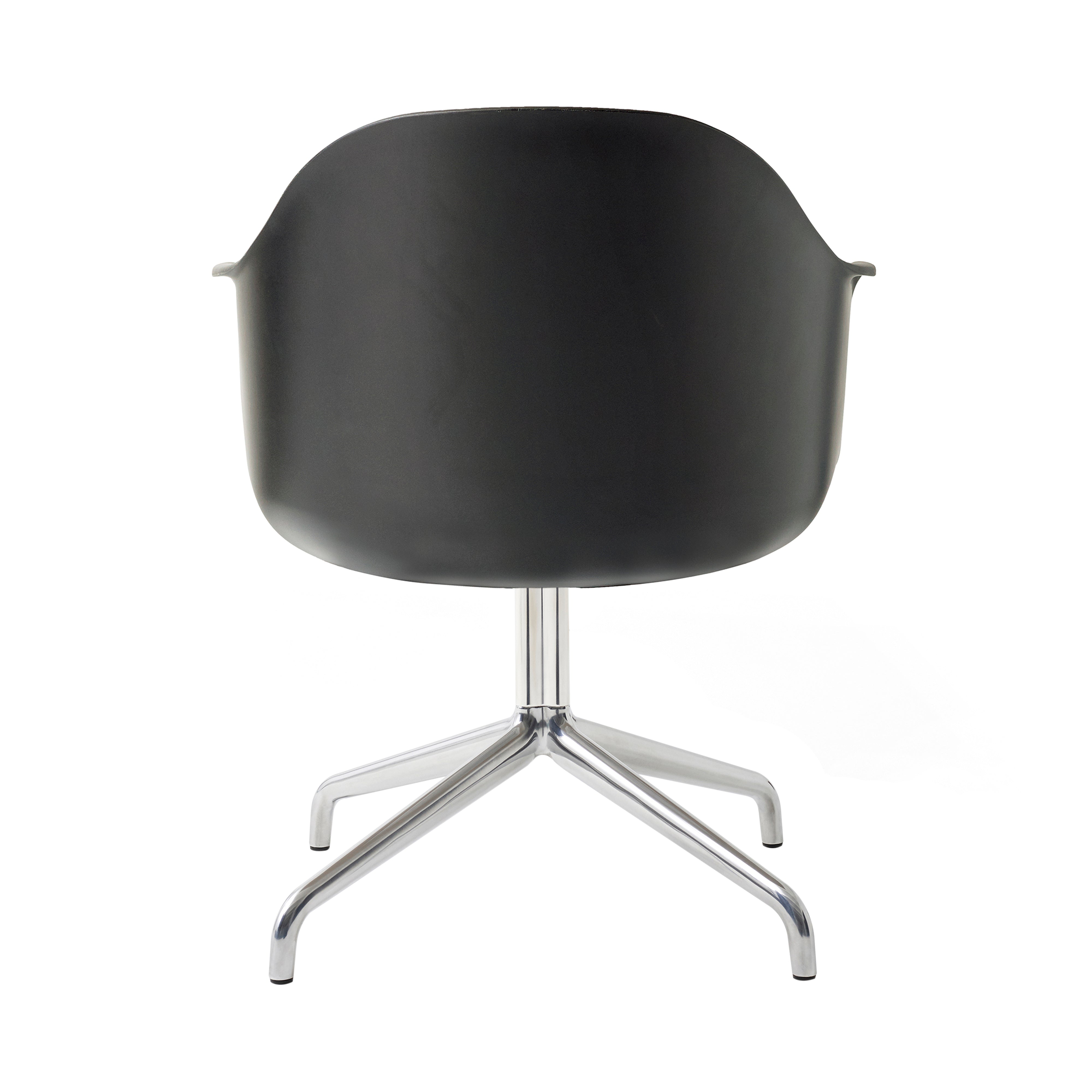 Harbour Dining Chair: Star Base + Return + Polished Aluminum + Black