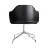 Harbour Dining Chair: Star Base + Return + Polished Aluminum + Black