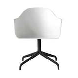 Harbour Dining Chair: Star Base + Return + Black Steel + White