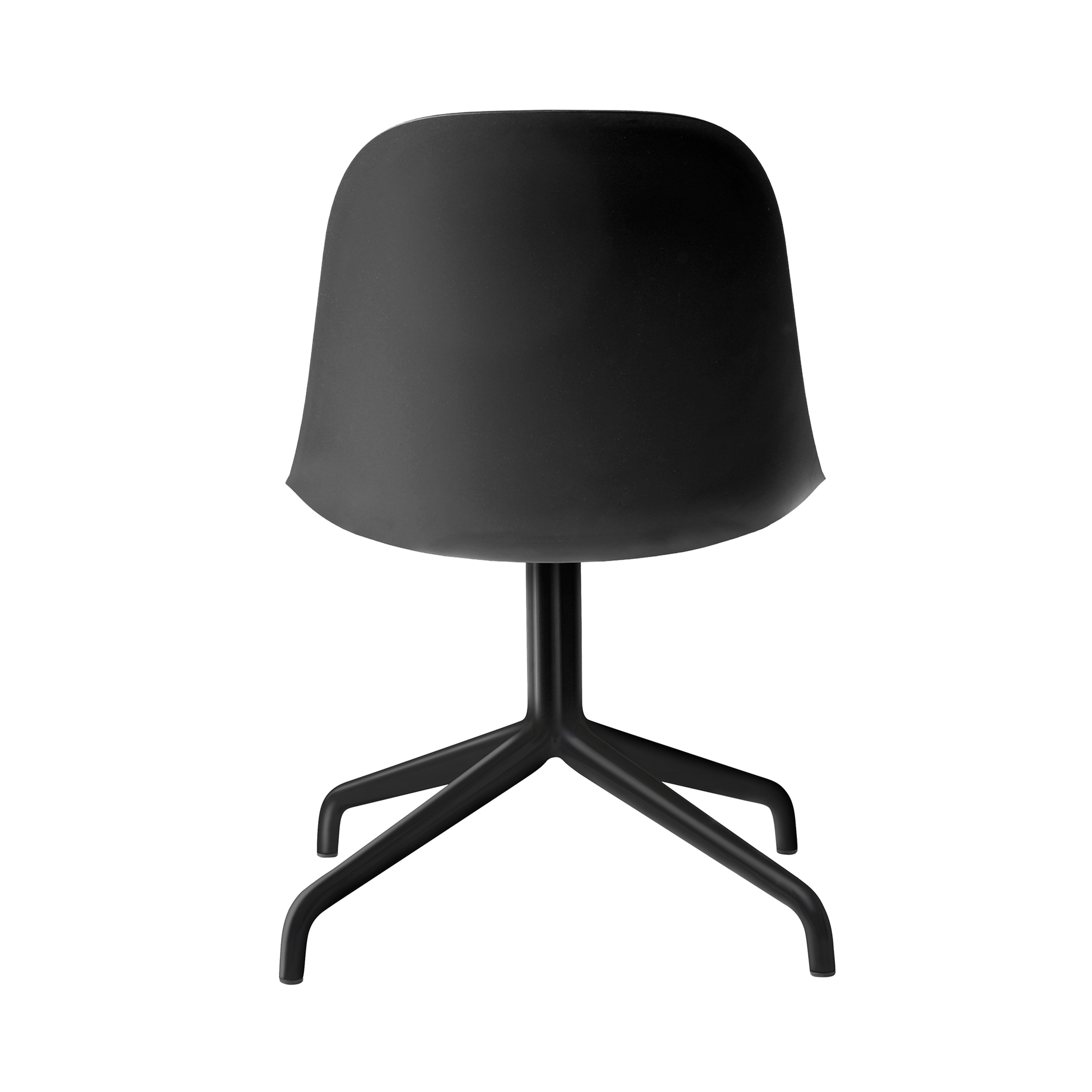 Harbour Side Dining Chair: Star Base + Return + Black Aluminum + Black