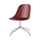 Harbour Side Dining Chair: Star Base + Return + Polished Aluminum + Burned Red