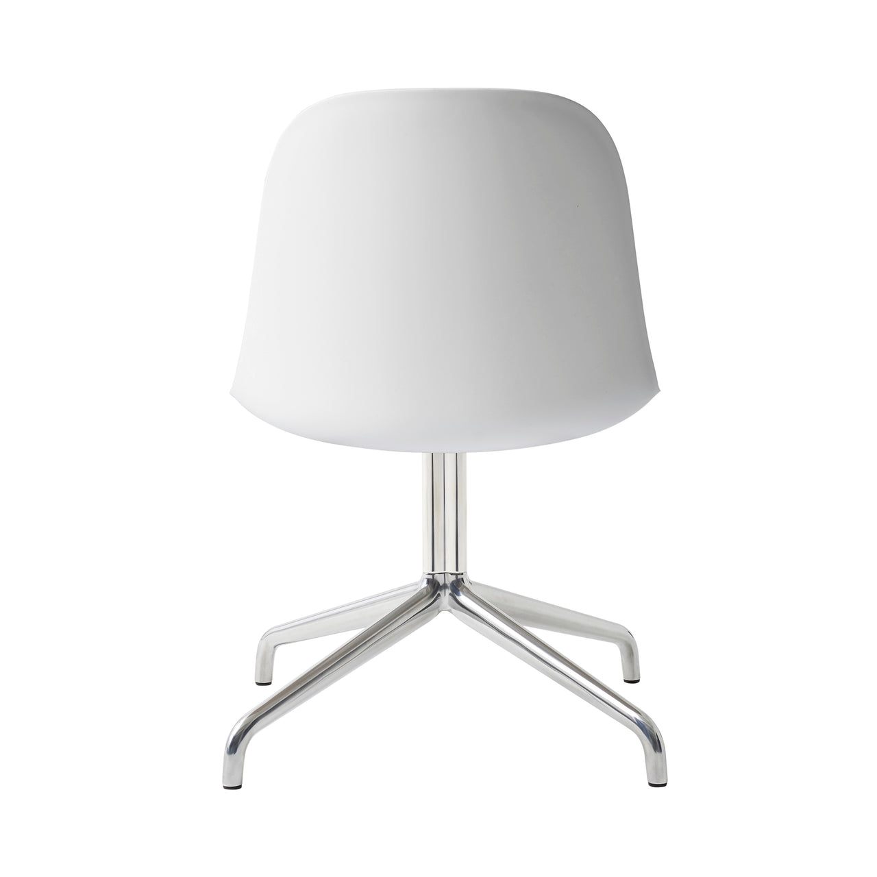 Harbour Side Dining Chair: Star Base + Return + Polished Aluminum + White