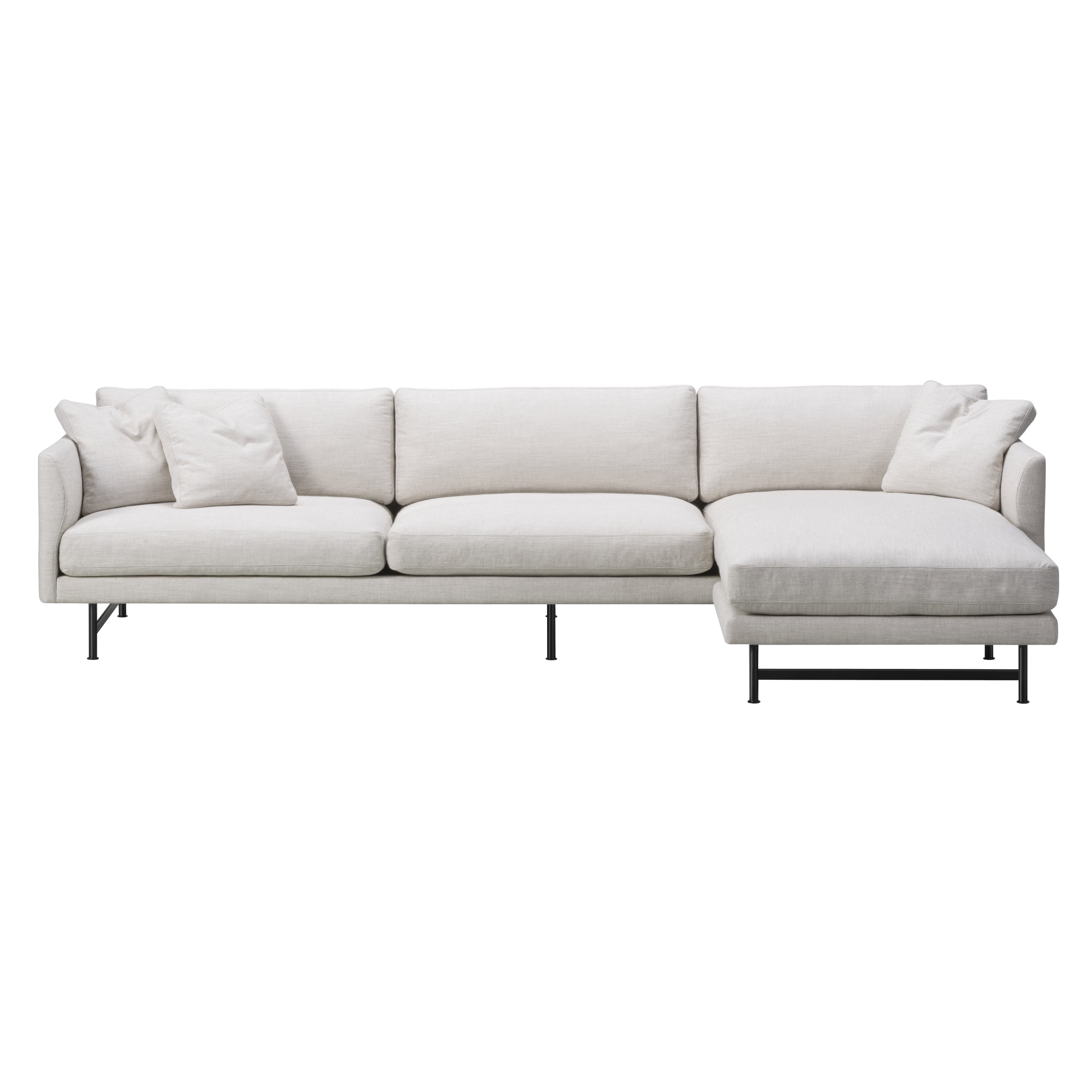 Calmo 3 Seater Chaise: Metal Base + Large - 116.1