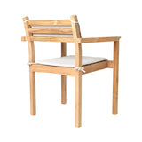 AH502 Outdoor Dining Chair with Armrest: Stacking + With Seat + Back Cushion