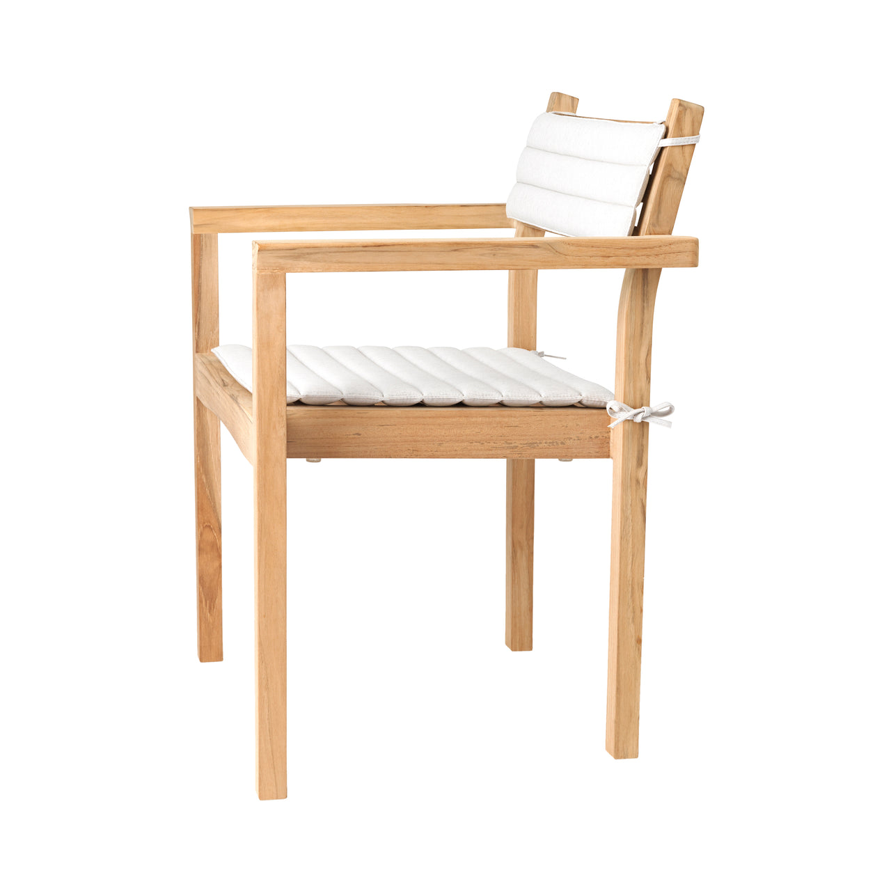 AH502 Outdoor Dining Chair with Armrest: Stacking + With Seat + Back Cushion