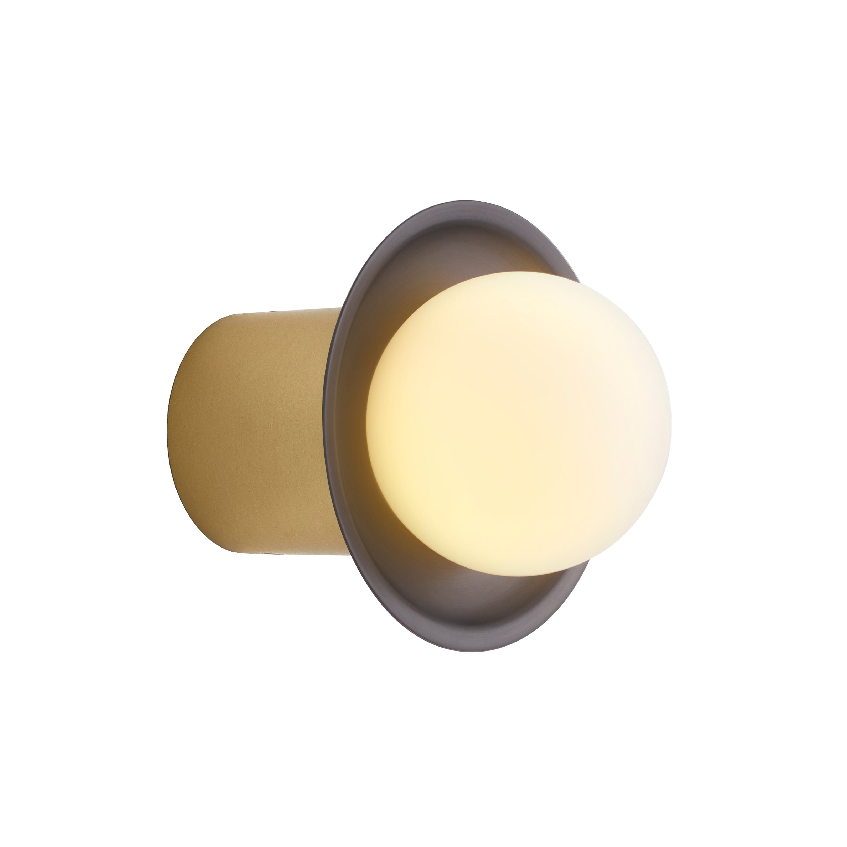 Janed Wall Light: Large + Satin Brass + Satin Graphite