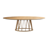 Acco Oval Dining Table: Medium + Flamed Oak + Ash