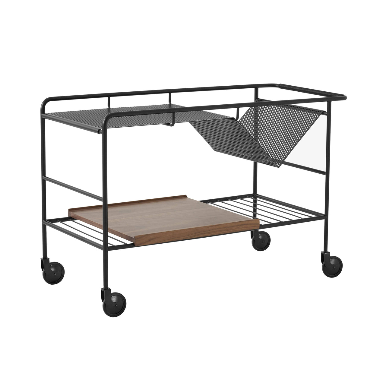 Alima Trolley NDS1: Matt Black + Lacquered Walnut