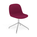 Fiber Side Chair: Swivel Base with Return + Recycled Shell + Upholstered + Polished Aluminum