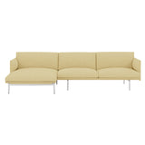 Outline Sofa Chaise Lounge: Left + Polished Aluminum