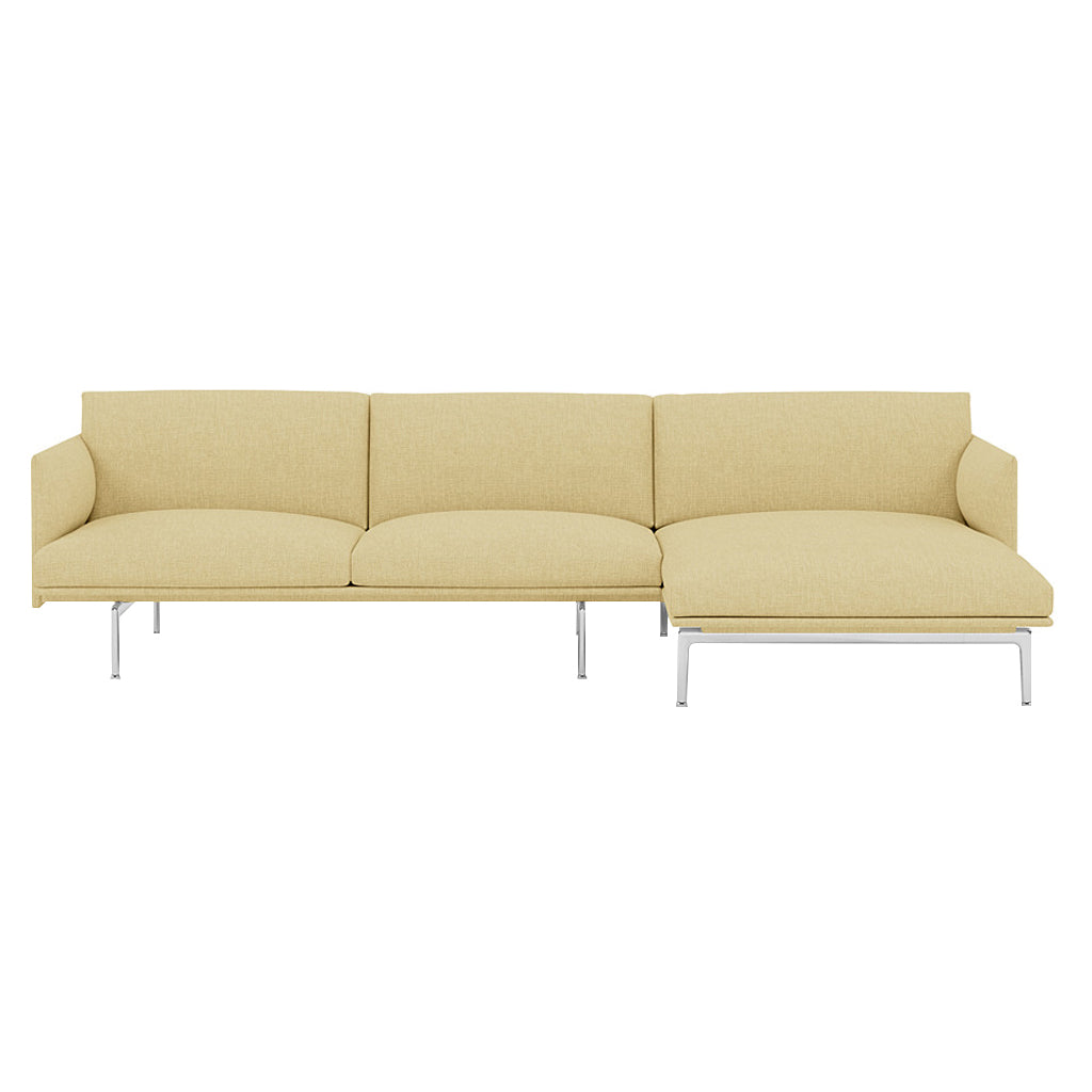 Outline Sofa Chaise Lounge: Right + Polished Aluminum