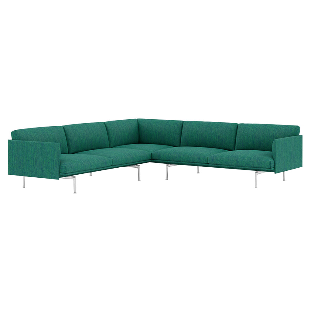 Outline Corner Sofa: Polished Aluminum