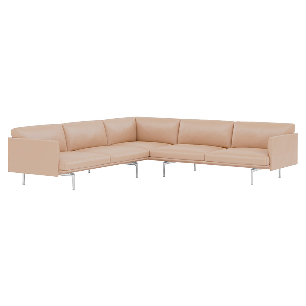 Outline Corner Sofa: Polished Aluminum