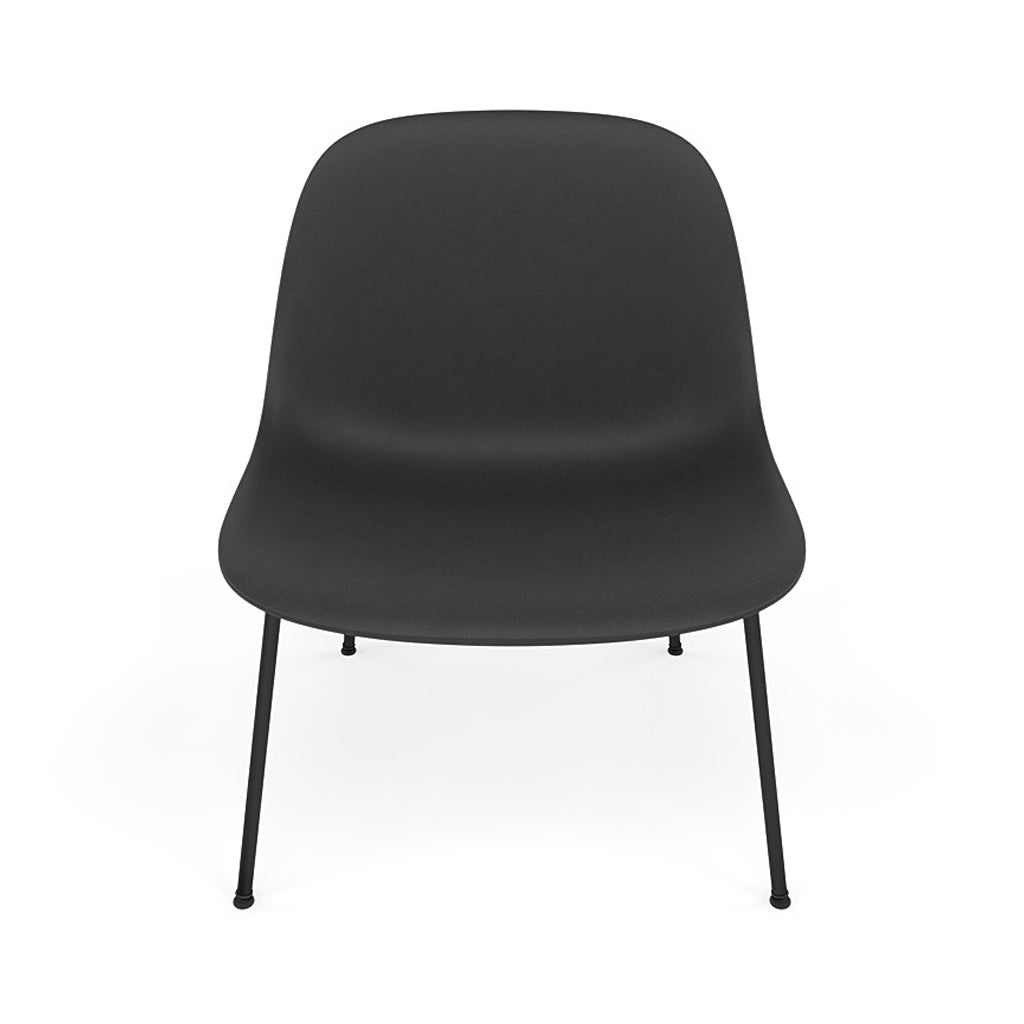 Fiber Lounge Chair: Tube Base + Anthracite Black + Black