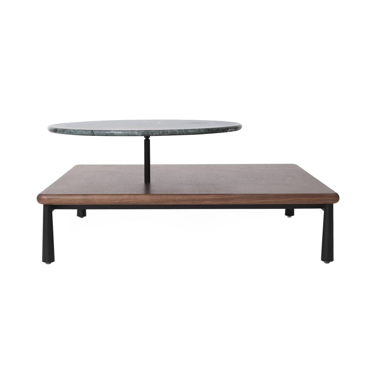 Arc Coffee Table: Natural Walnut + Green