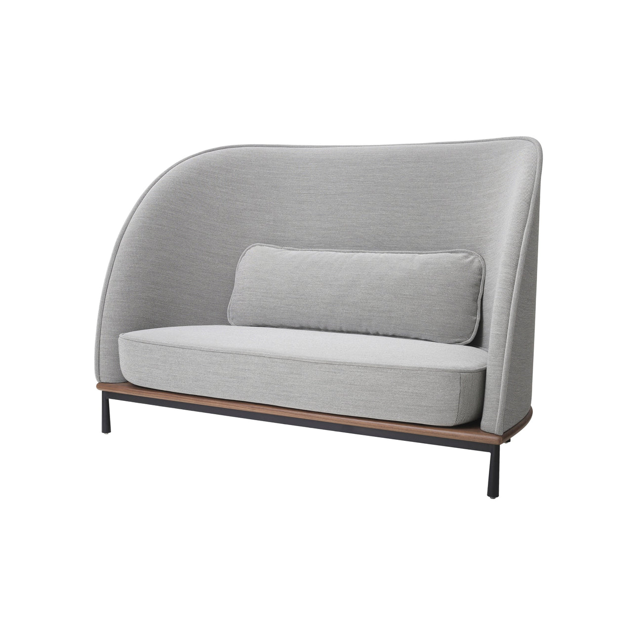 Arc Sofa Highback Love Seat: Natural Walnut