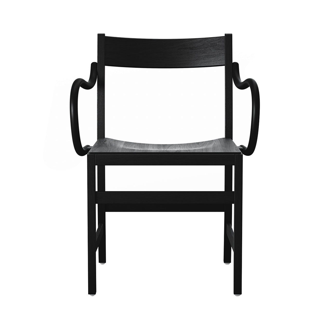 Waiter XL Armchair: Black Stained Beech