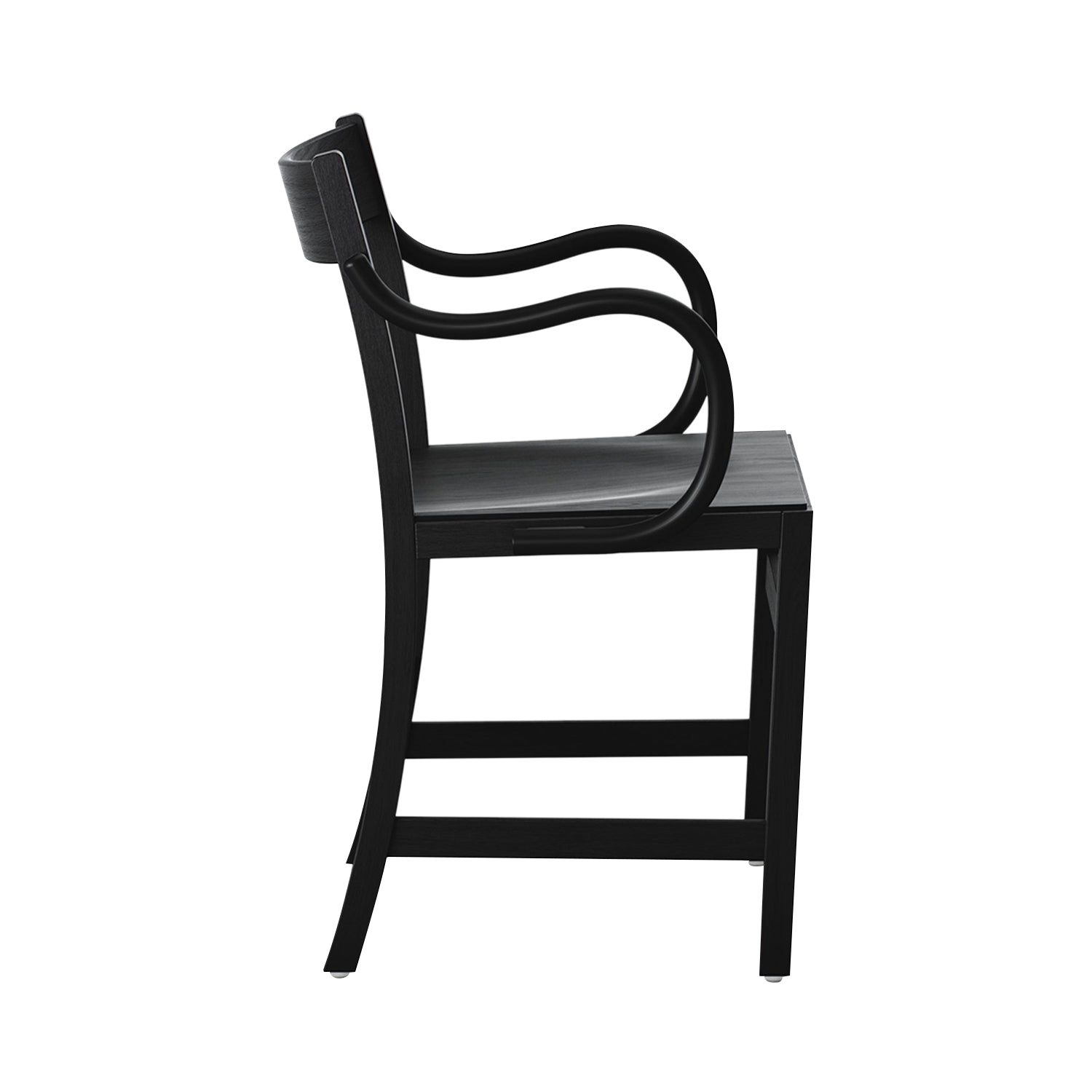 Waiter XL Armchair: Black Stained Beech
